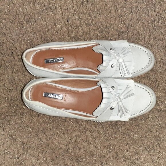 MATIKO-Pale Blue Nubuck Suede-Platform Kiltie Style Loafer/Tassles-Sz 6-Excellen - Picture 5 of 6